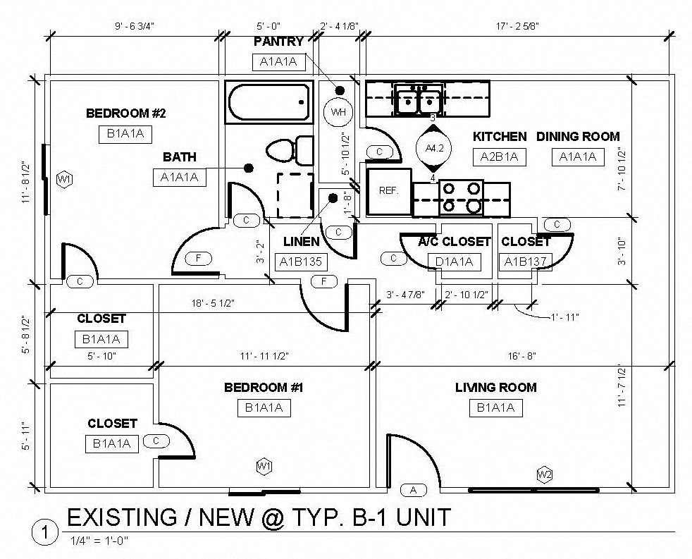 Two bedroom floor plan
